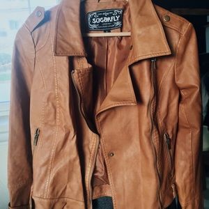 Nordstrom Sugarfly Faux Leather Tan cognac brown